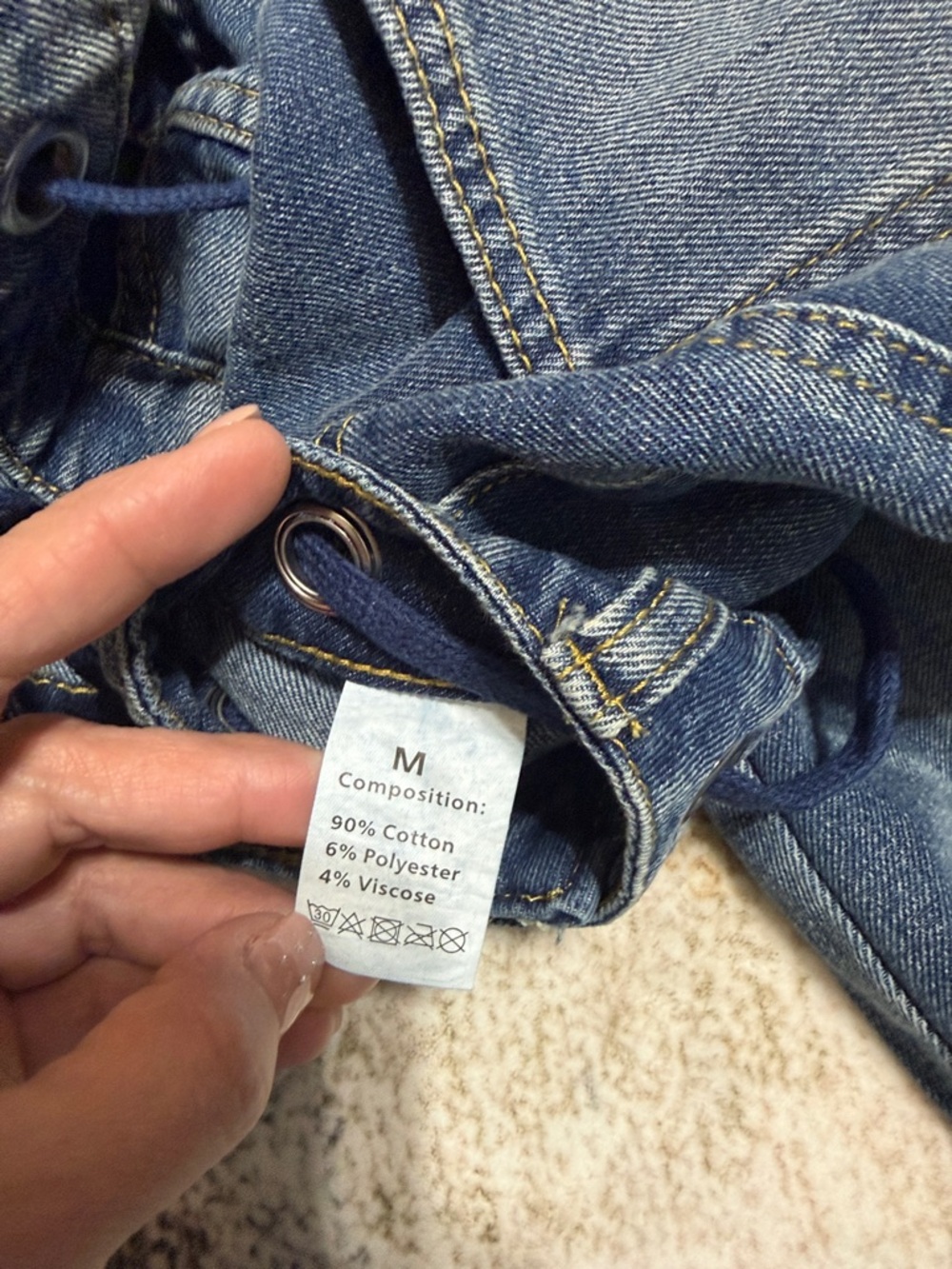 SHEIN Dark Blue Wide Leg Jeans with Front Patch Pockets - Picture 5 of 6
